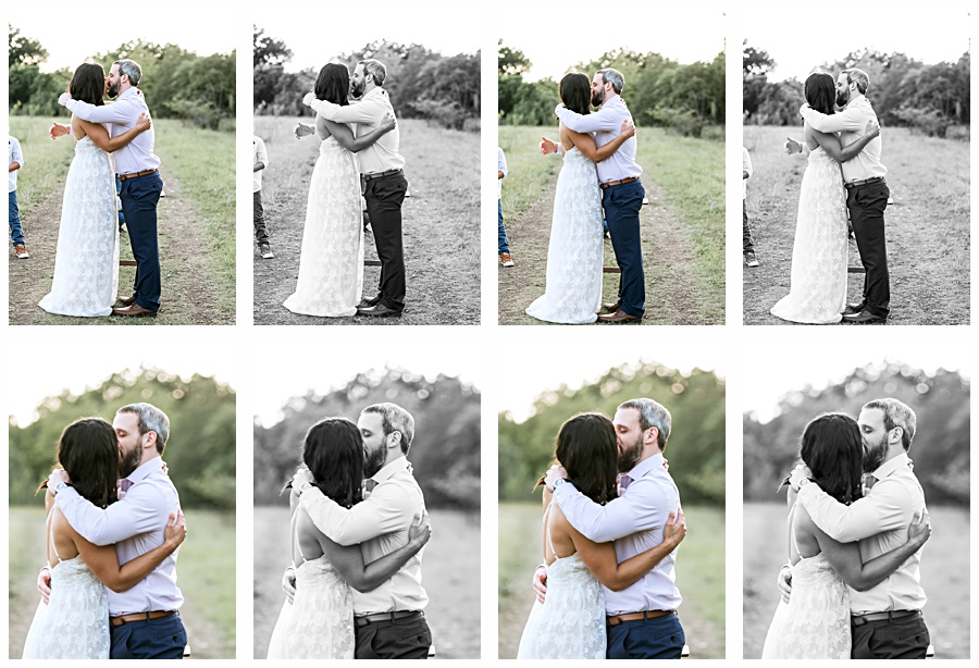 First kiss at their wedding during the Coronavirus Pandemic in Austin, TX