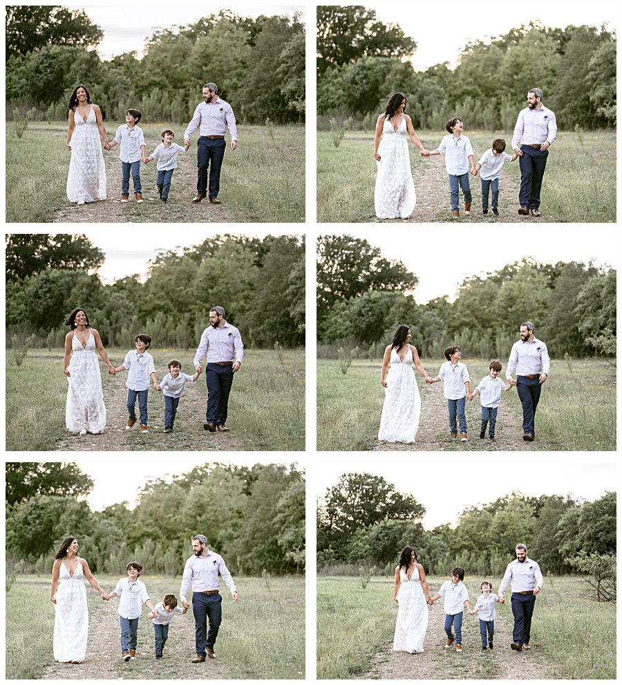 family photo after their tiny wedding in Austin, TX