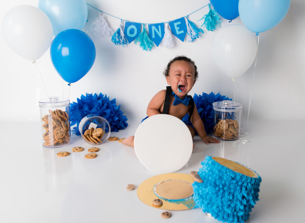 Cookie Monster themed First Birthday Photoshoot in Cedar Park