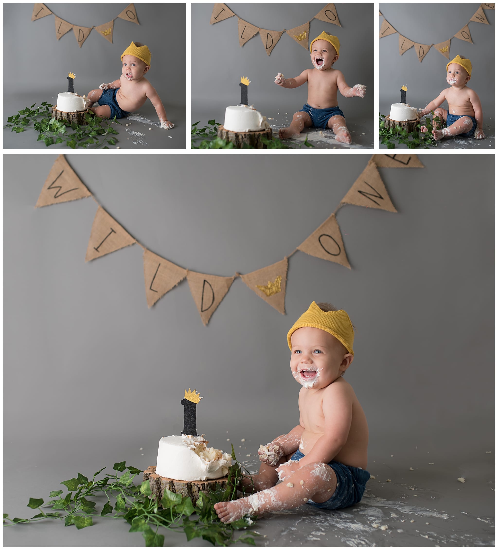 Where the Wild Things Are cake smash photoshoot by Hello Photography in Austin, TX.