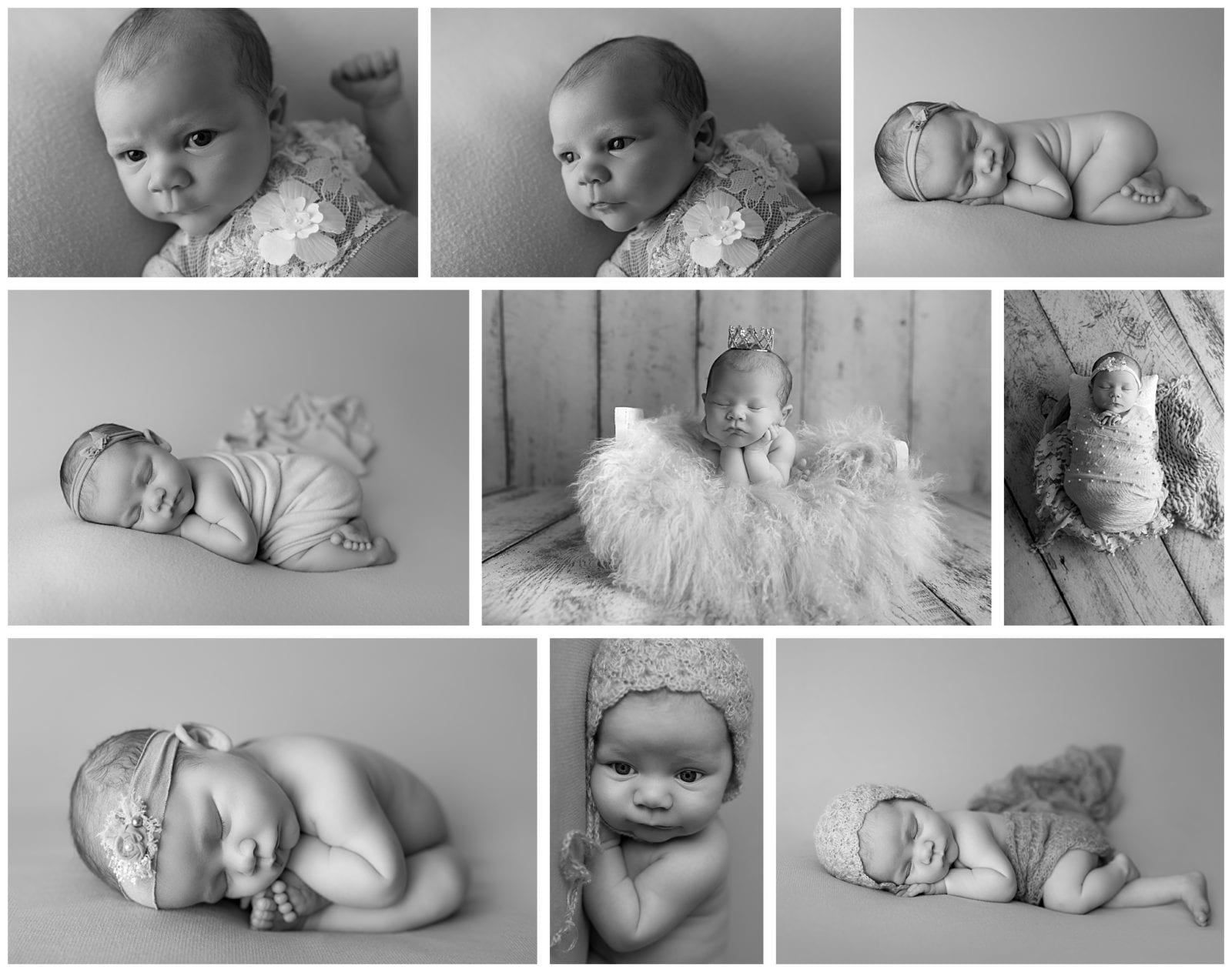 black and white newborn photos by Hello Photography