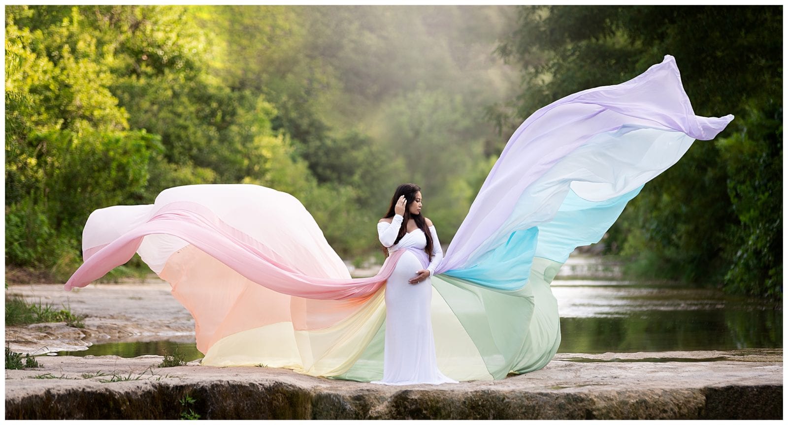 Rainbow maternity dress photo
