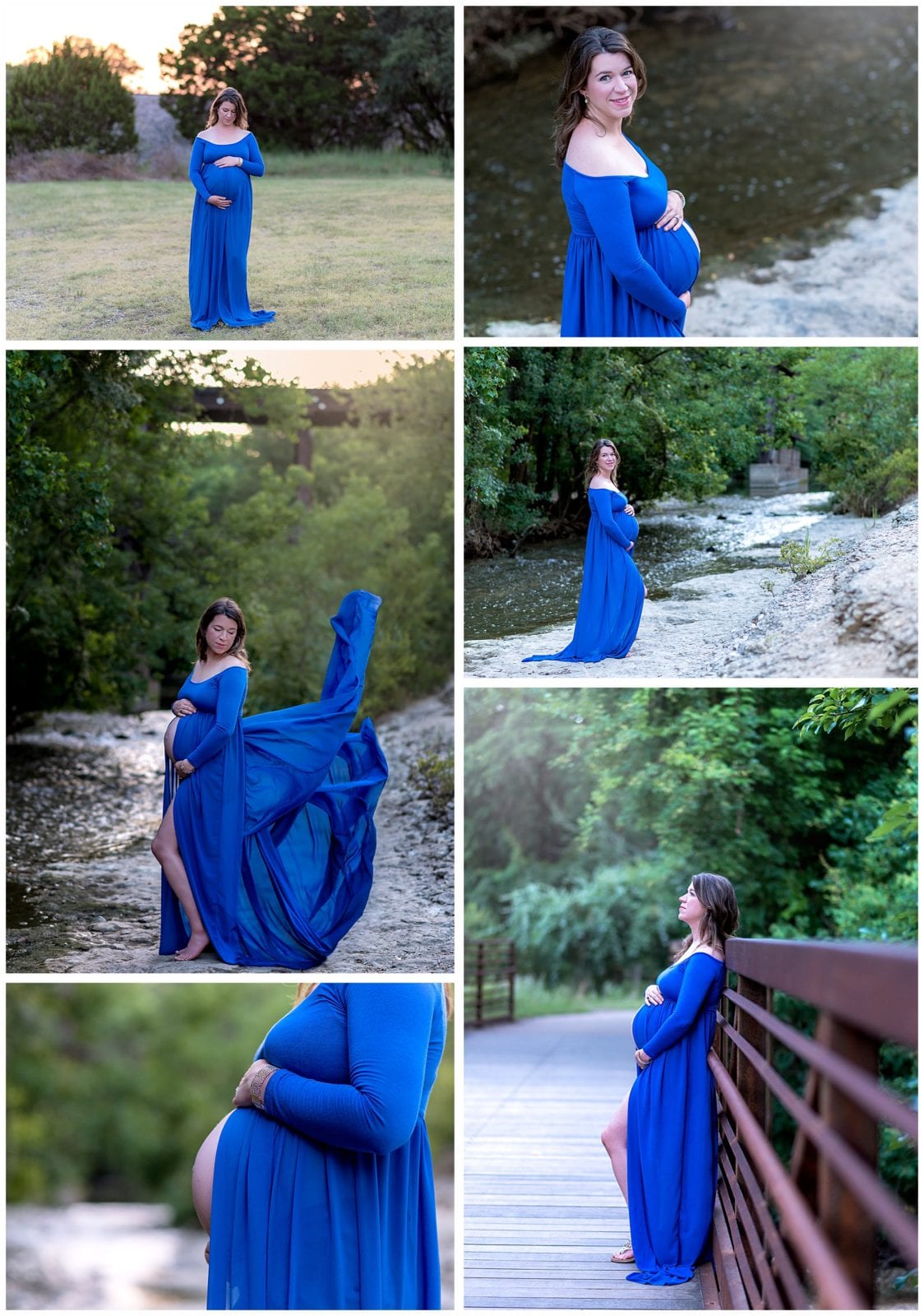 Maternity Photos in a Blue dress.