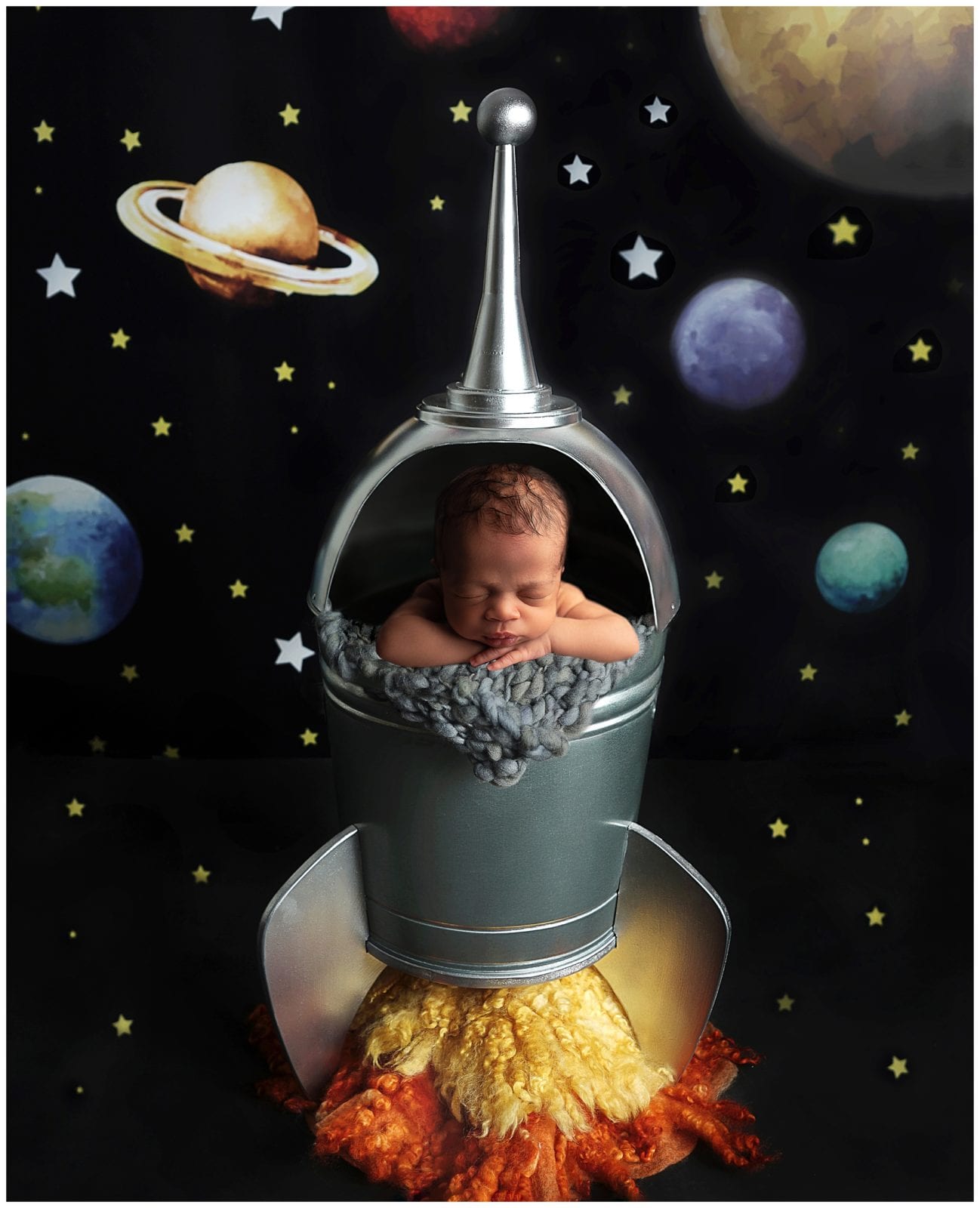 rocket ship newborn pic
