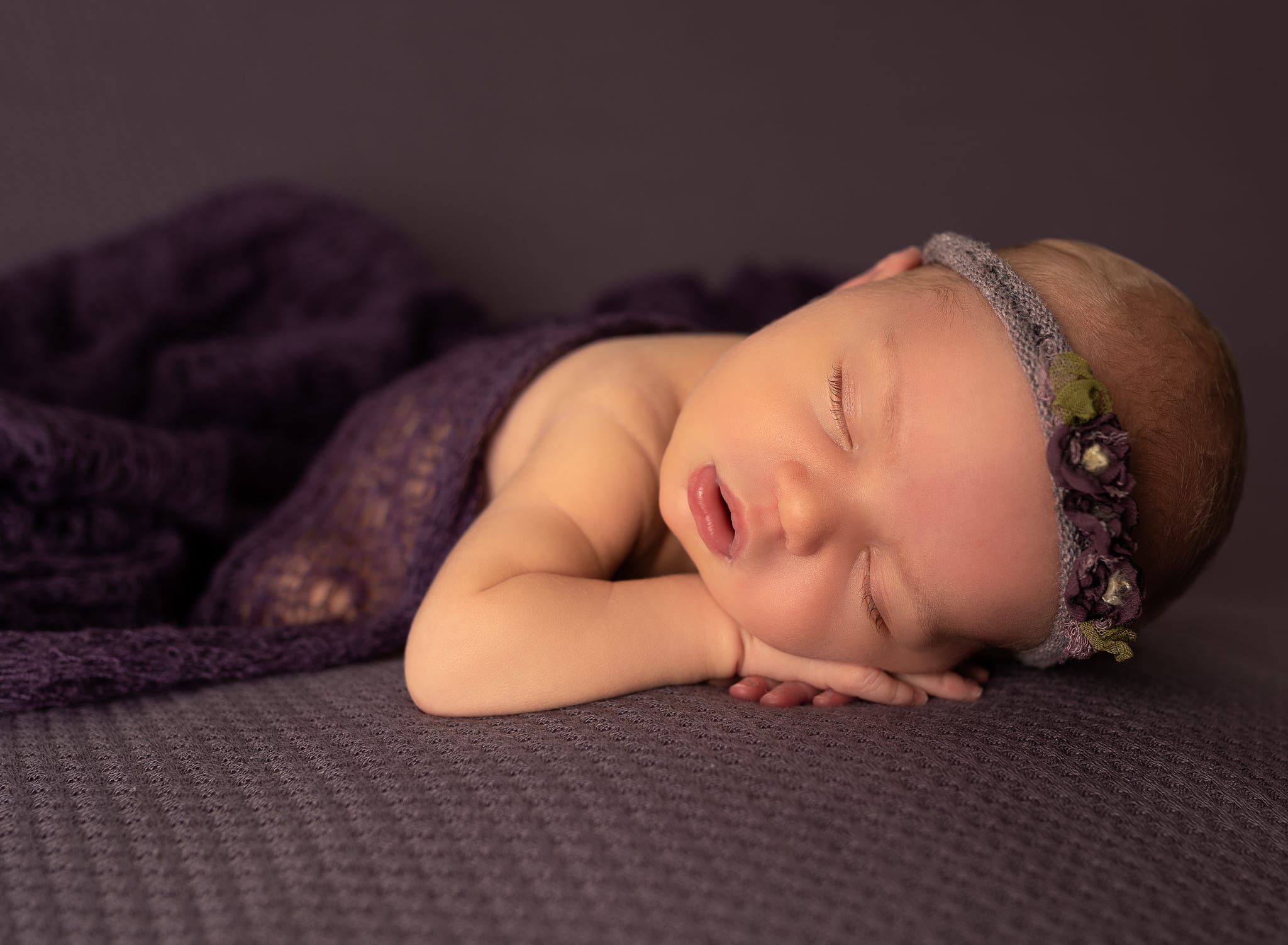 purple newborn baby