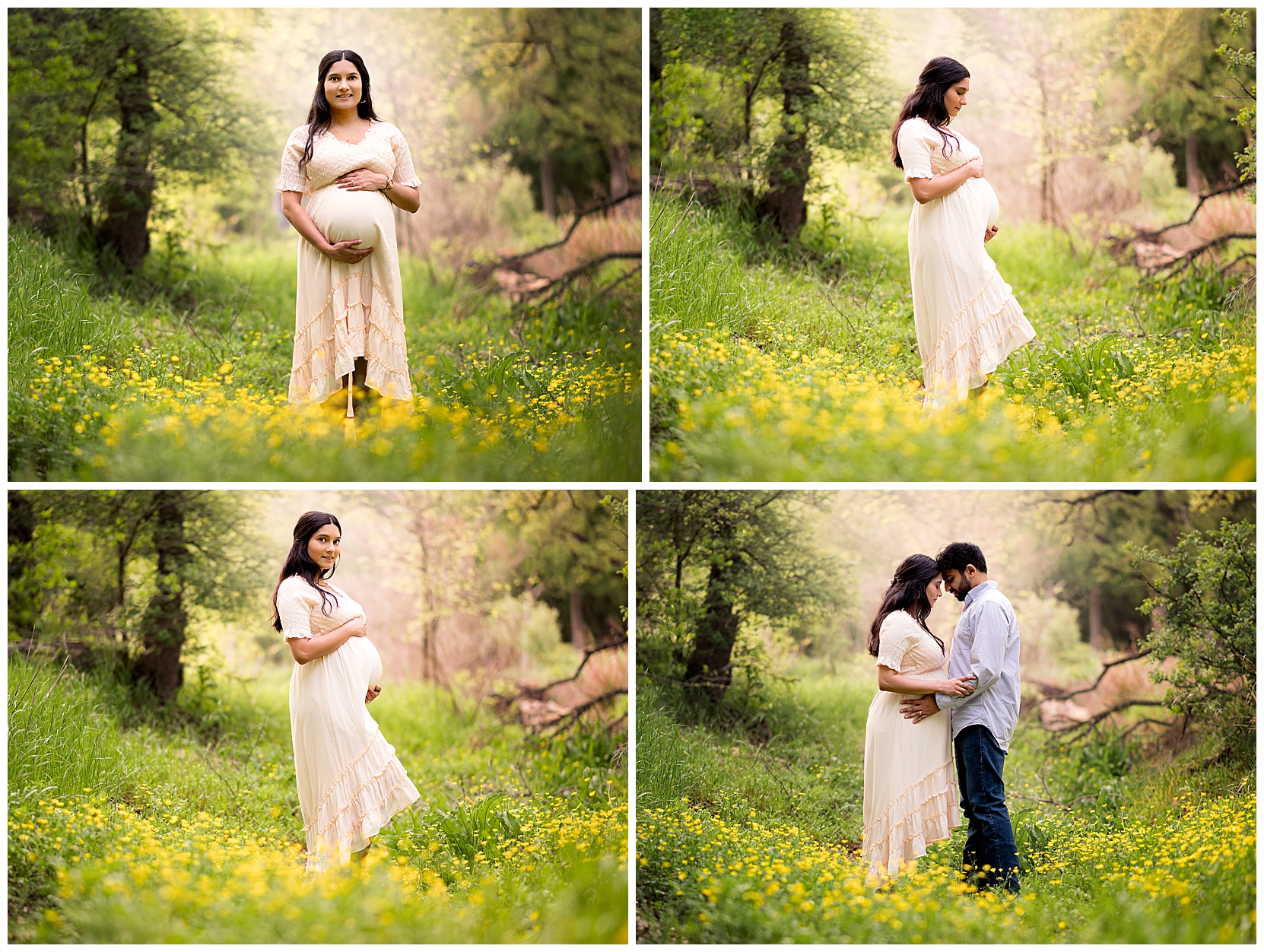 pregnancy photos in yellow wildflowers