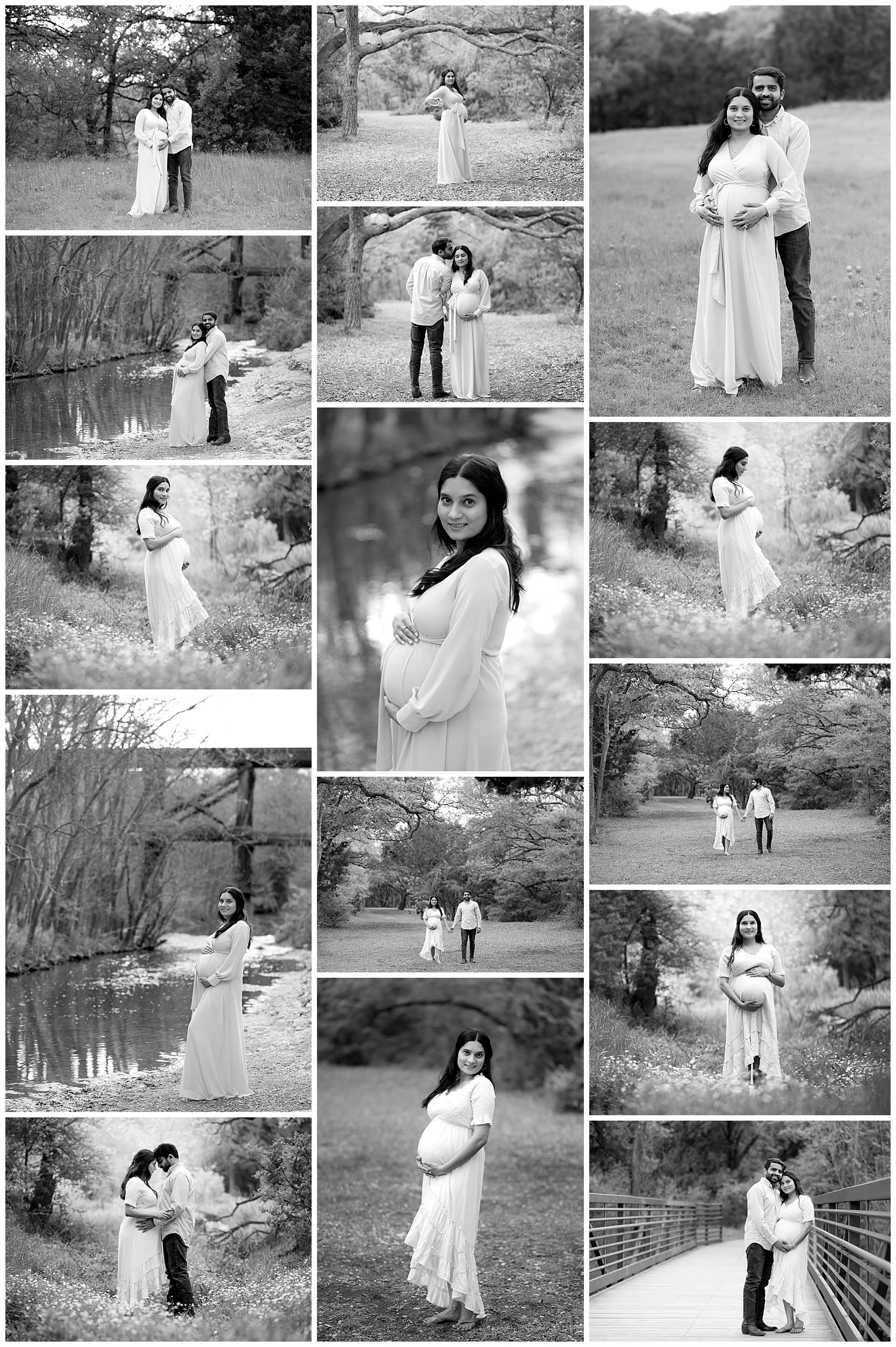 collage of black and white pregnancy photos