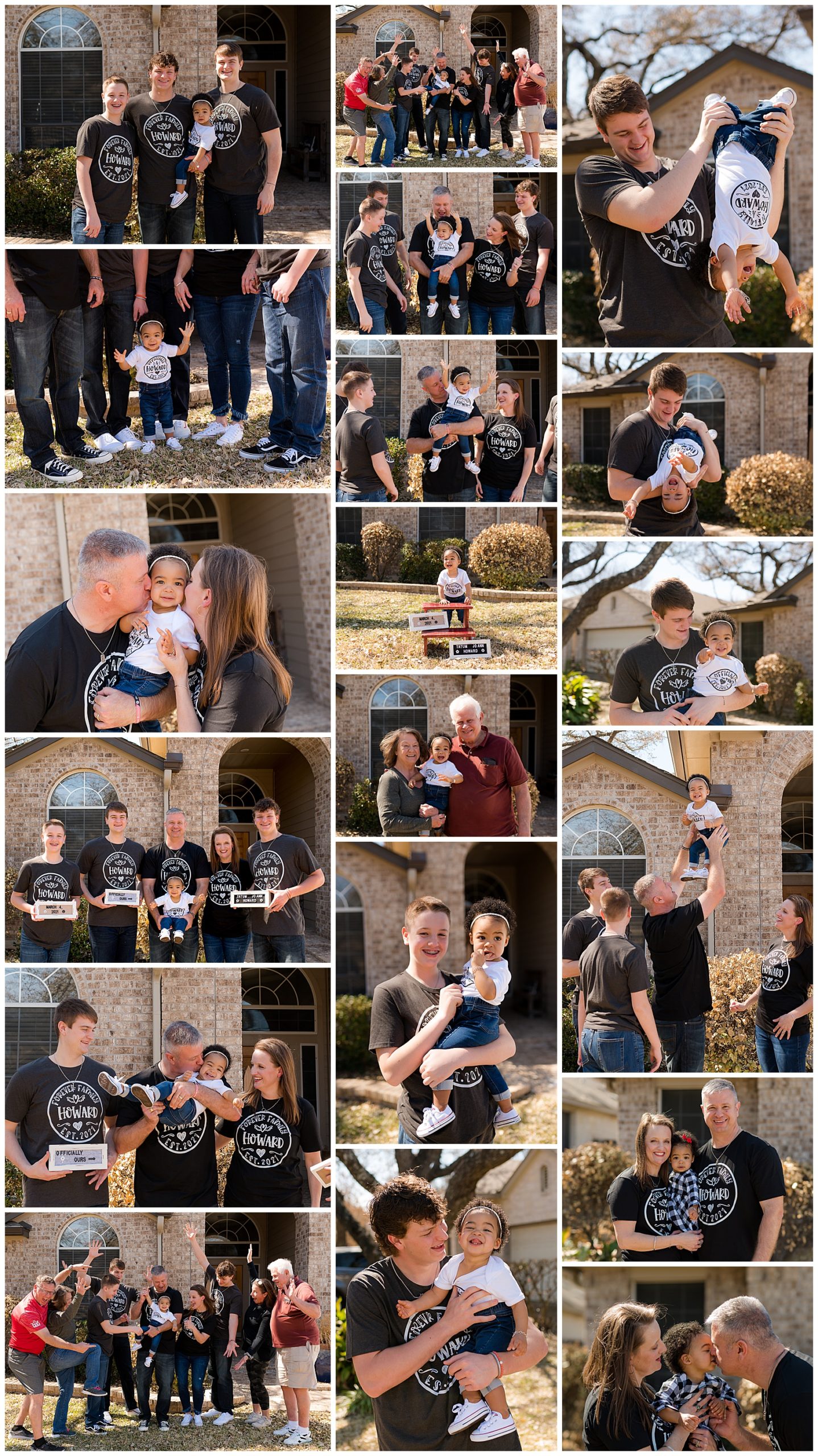 collage of family photos after adoption hearing