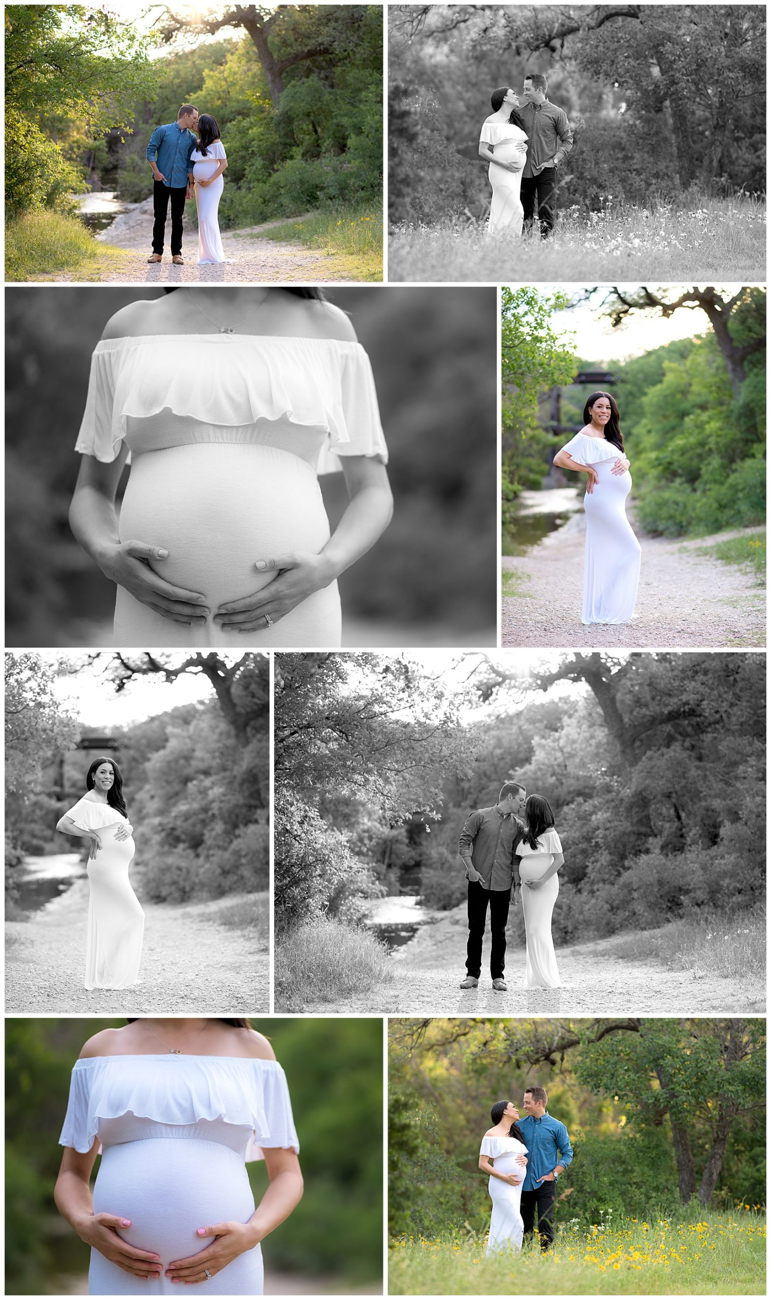 collage of maternity photos