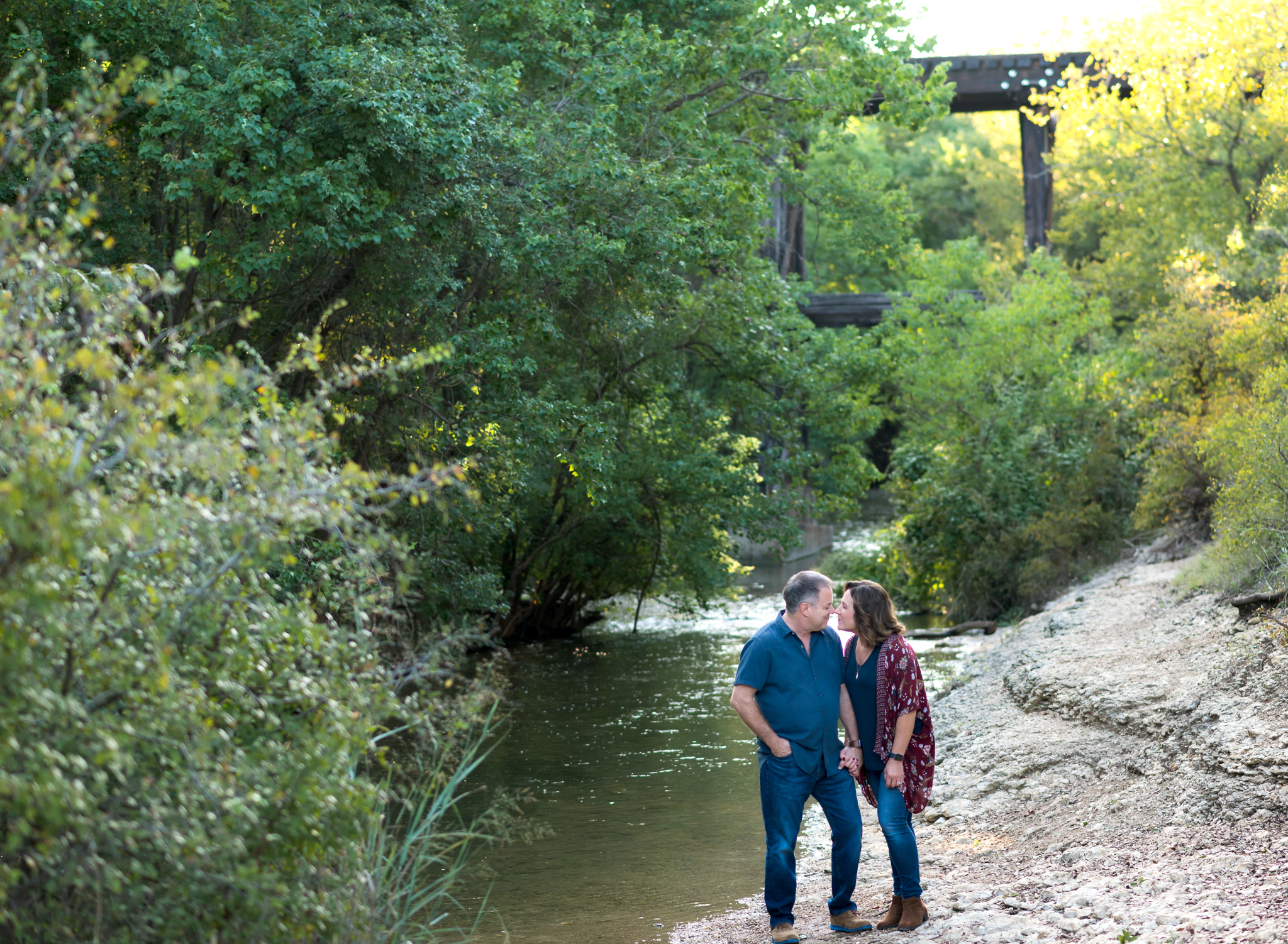 A couple canoodling at Brushy Creek Sports Park