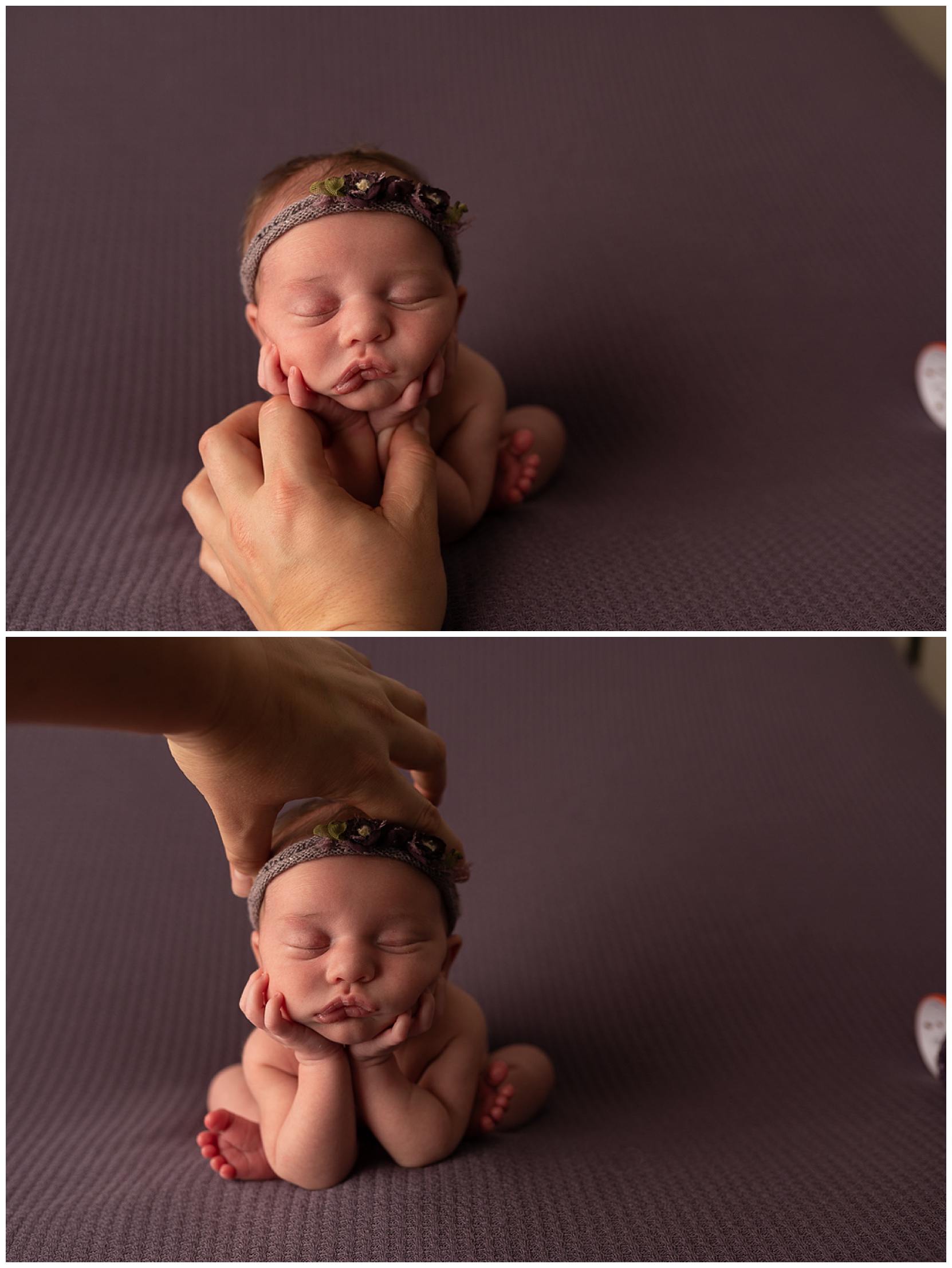 photos of behind the scenes of safe newborn photography poses