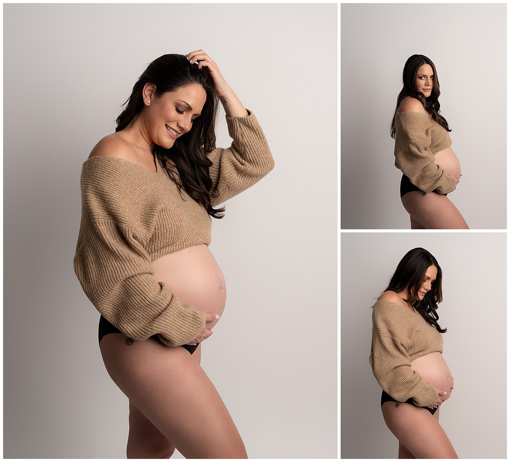 pregnant woman sweater and panties