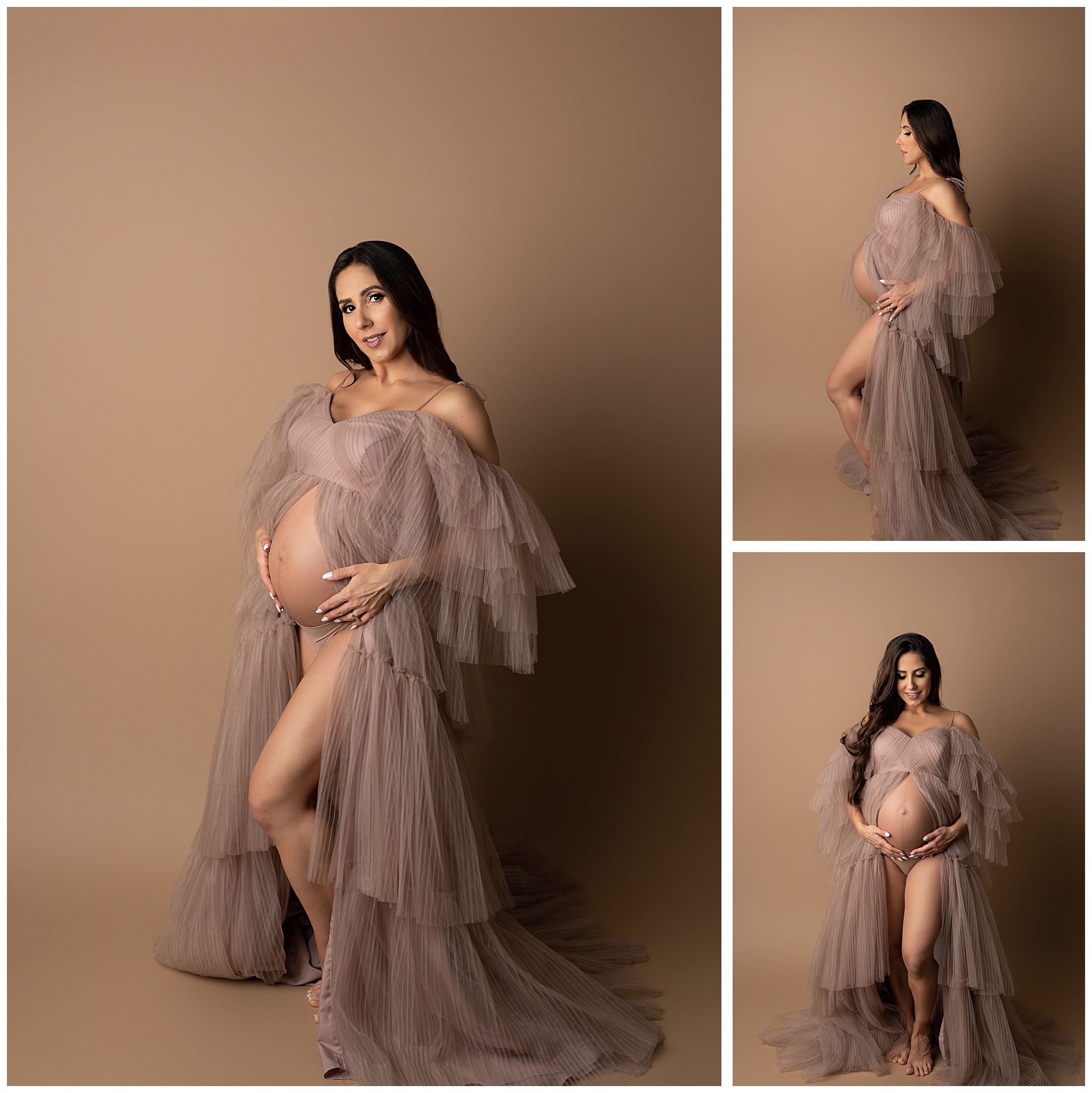 pink tulle maternity dress