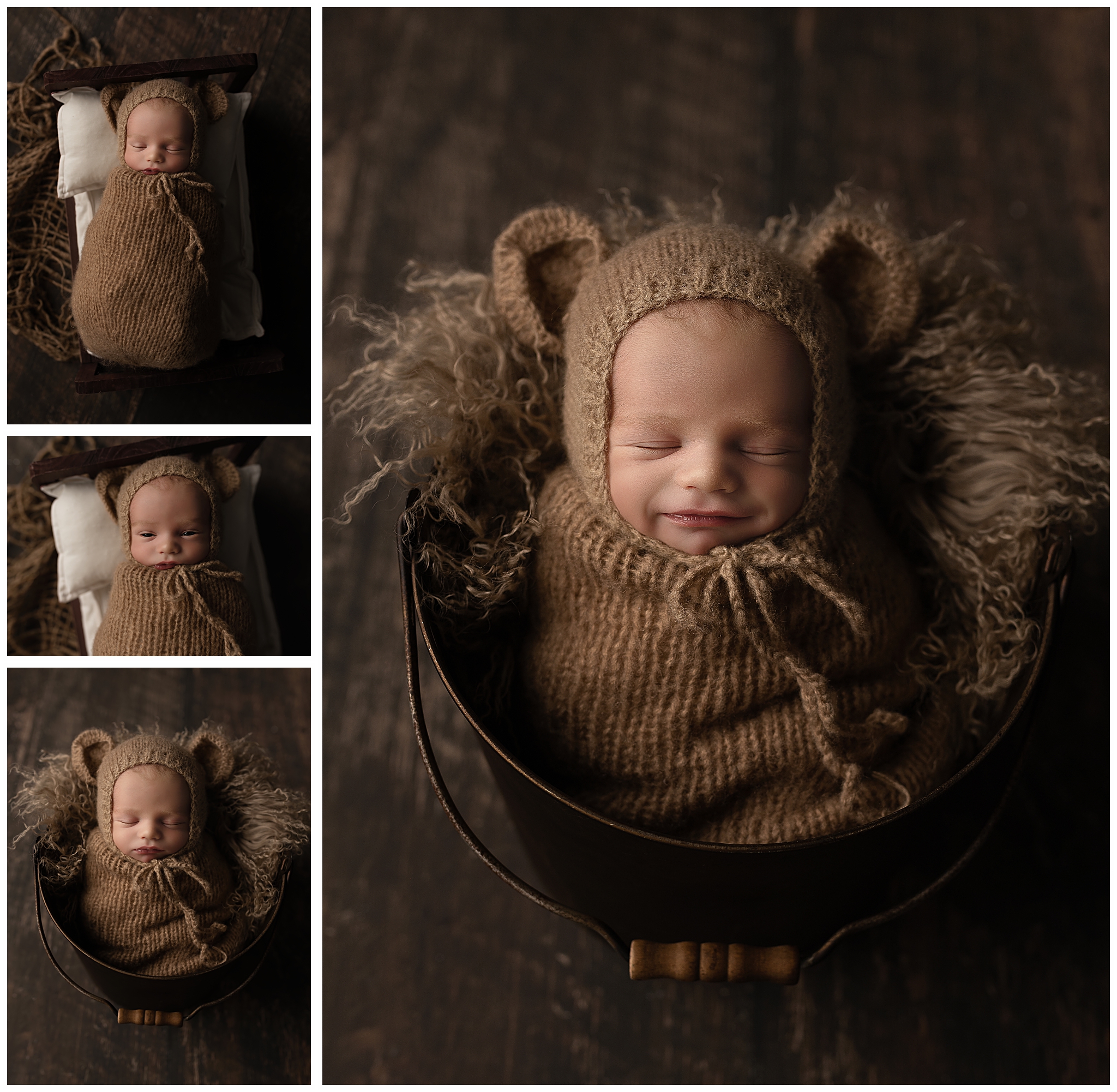 baby boy brown bear hat