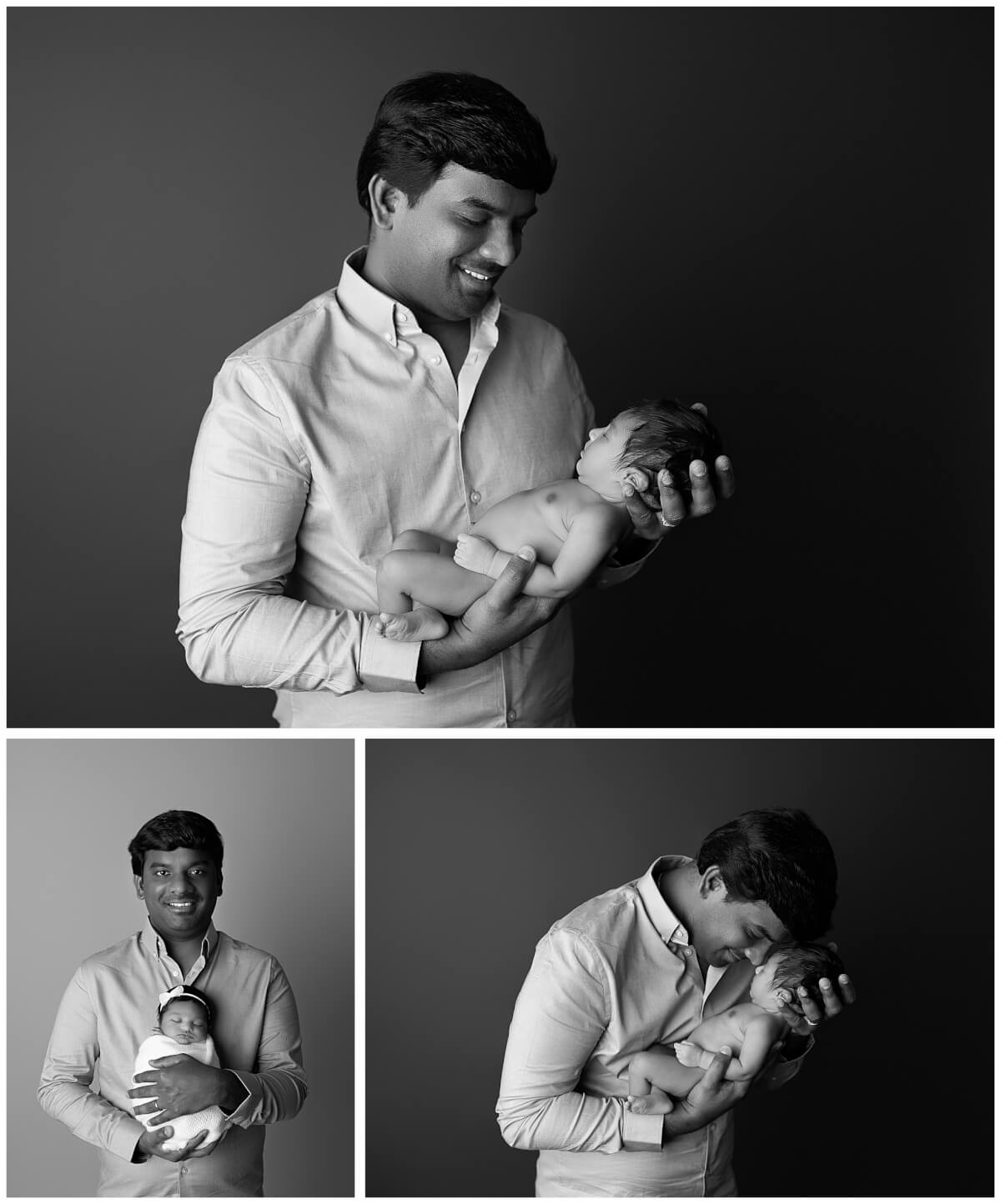 Dad holding his newborn baby